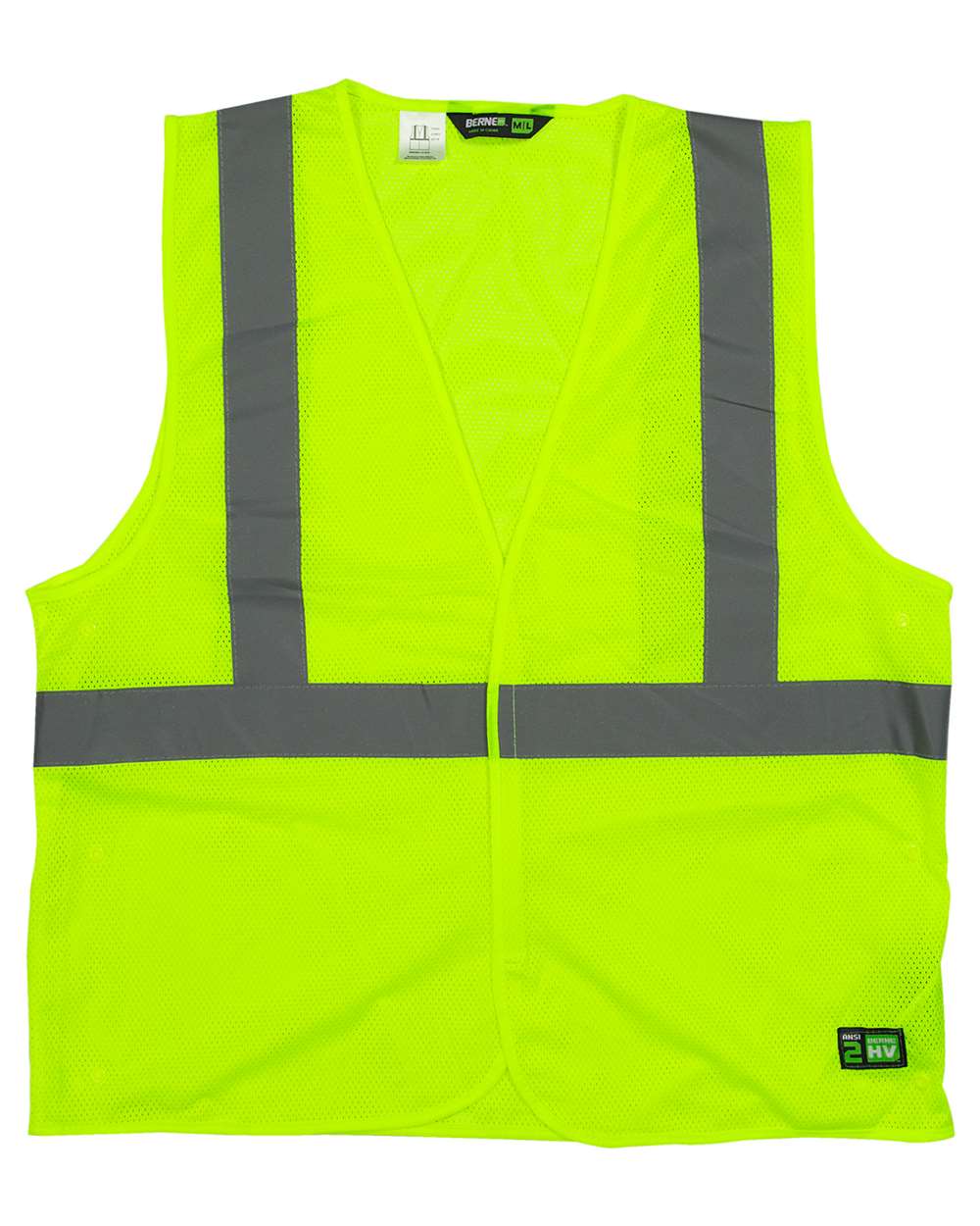 Front View of Yellow Hi-Vis Class 2 Economy Vest - HVV042