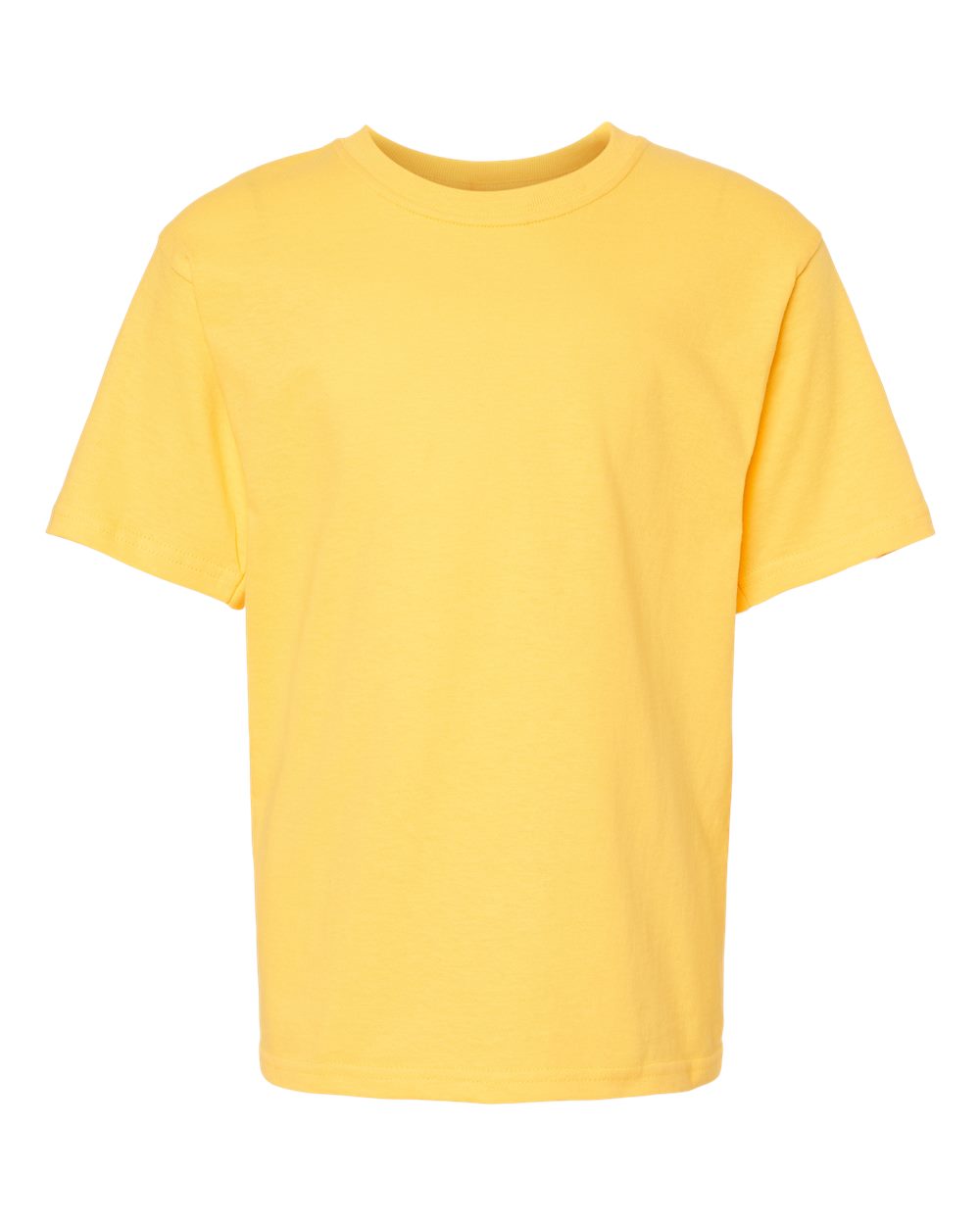 Front View of Yellow Youth Gold Soft Touch T-Shirt - 4850