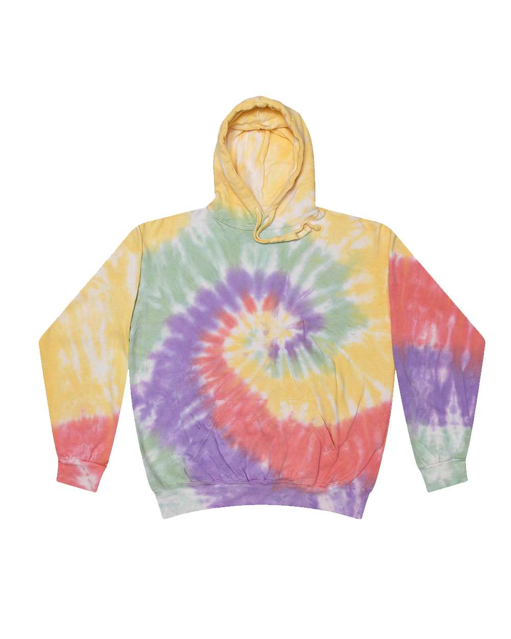 Front View of Zen Rainbow Tie-Dyed Hooded Sweatshirt - 8777