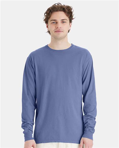 Frontier Blue Garment-Dyed Long Sleeve T-Shirt - GDH200