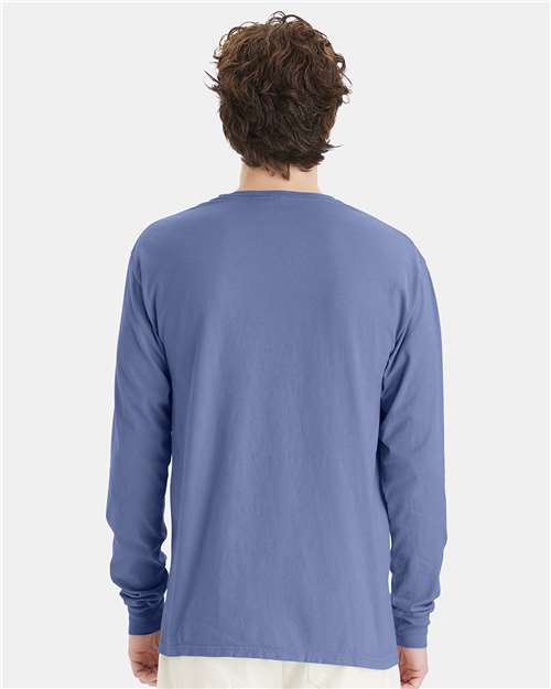 Frontier Blue Garment-Dyed Long Sleeve T-Shirt - GDH200