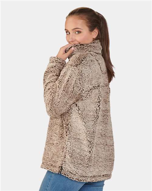 Frosty Chocolate Sherpa Fleece Quarter-Zip Pullover - Q10