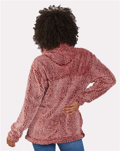 Frosty Garnet Sherpa Fleece Quarter-Zip Pullover - Q10