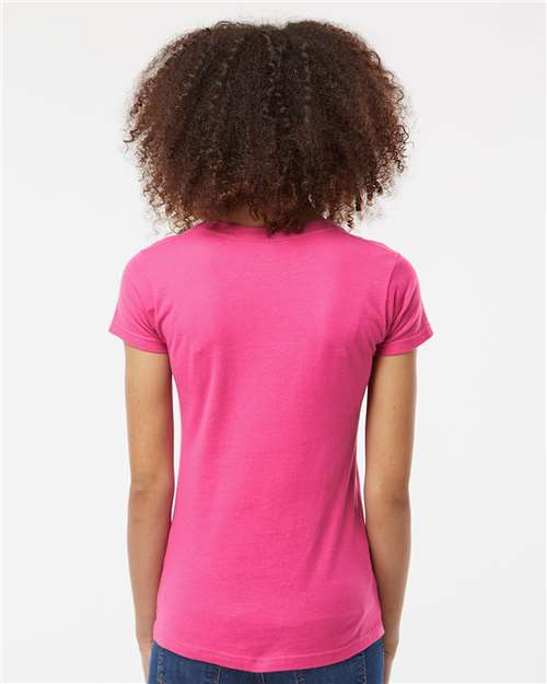 Fuchsia Women's Fine Jersey V-Neck T-Shirt - 214