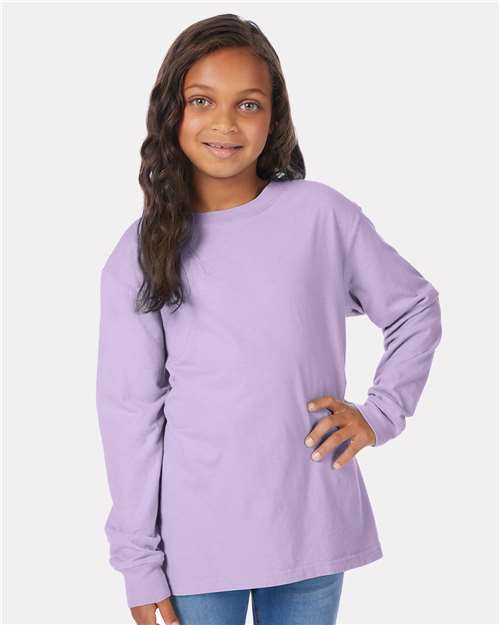 Future Lavender Garment-Dyed Youth Long Sleeve T-Shirt - GDH275