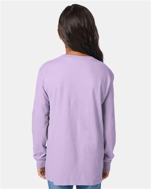 Future Lavender Garment-Dyed Youth Long Sleeve T-Shirt - GDH275