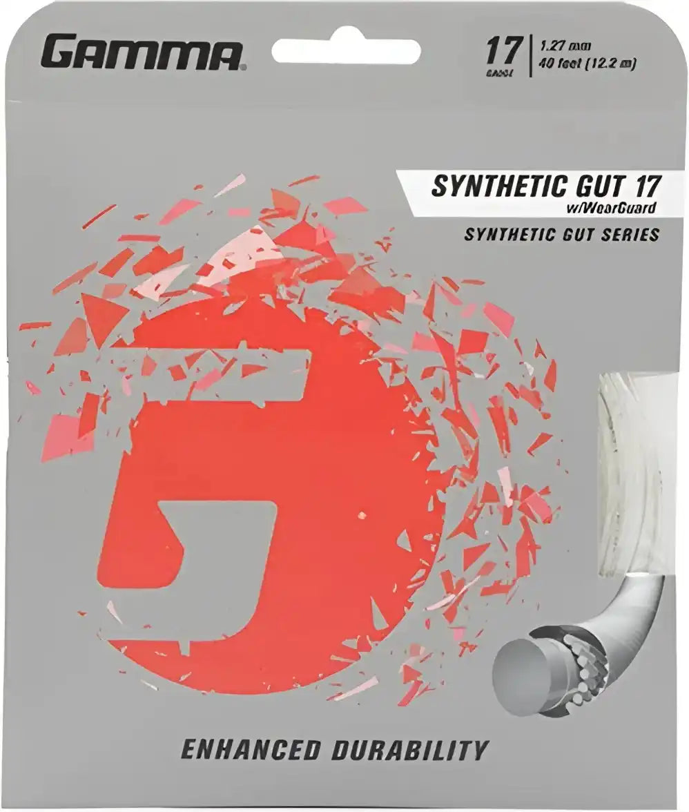 Gamma Synthetic Gut W/wearguard 17g Tennis String - Black
