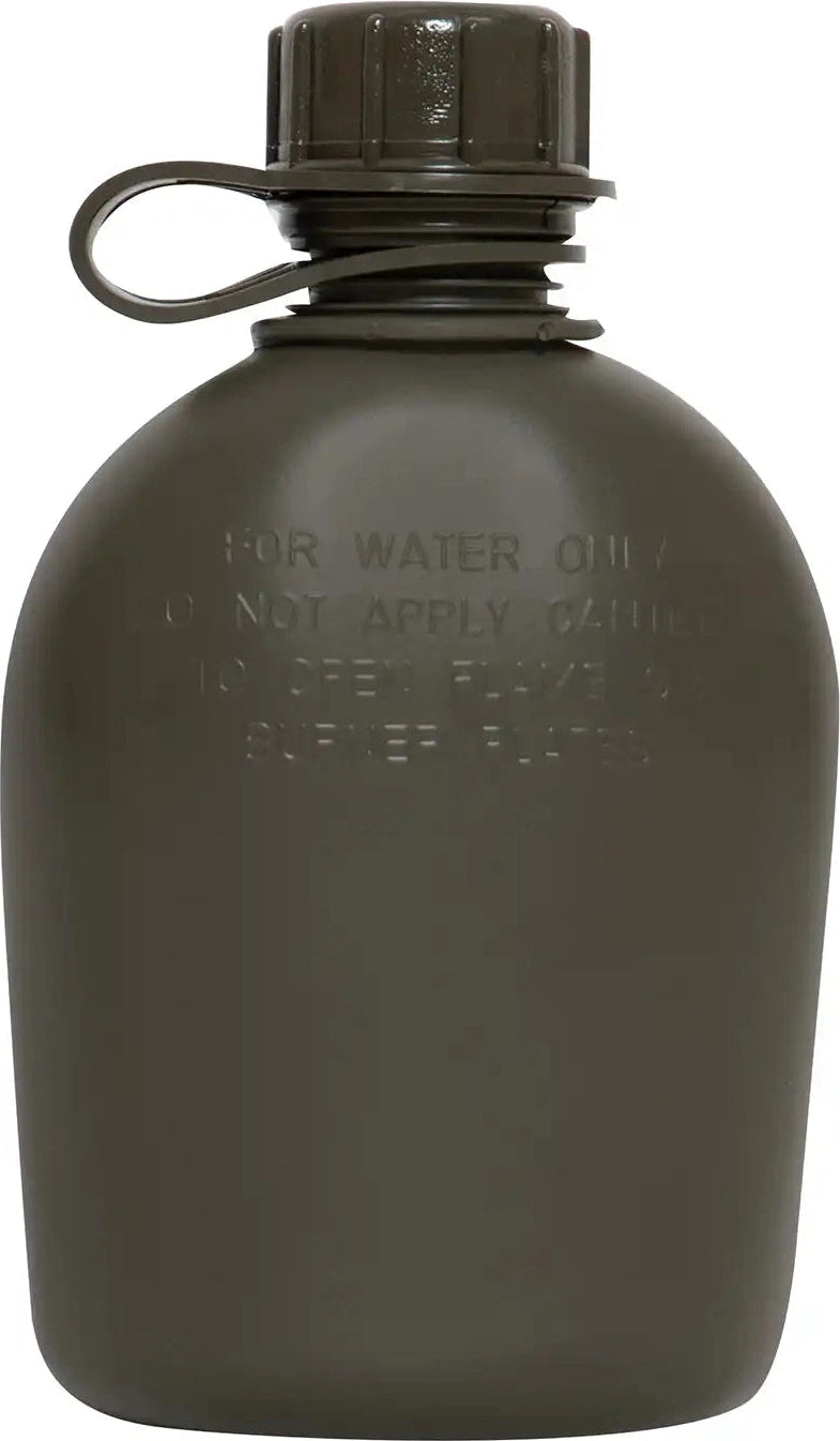 Genuine G.i 3 Piece 1 Qt. Canteen with Clip Olive Drab