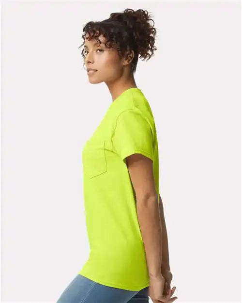 Gildan 2300 Ultra Cotton® Pocket T-shirt - Safety Green