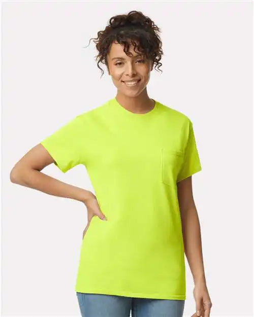 Gildan 2300 Ultra Cotton® Pocket T-shirt - Safety Green