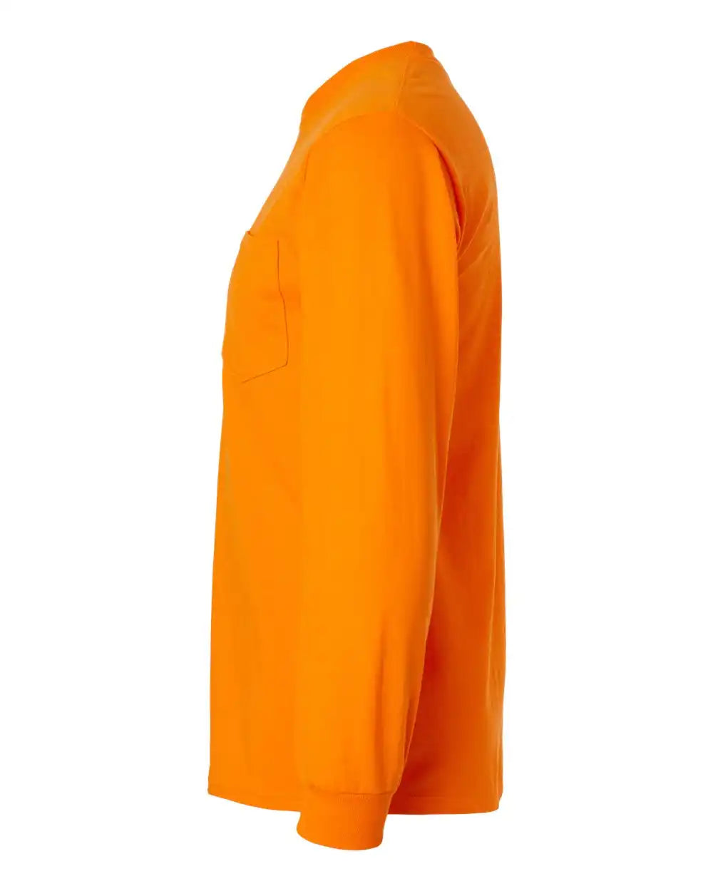 Gildan 2410 Ultra Cotton® Long Sleeve Pocket T-shirt - Safety Orange