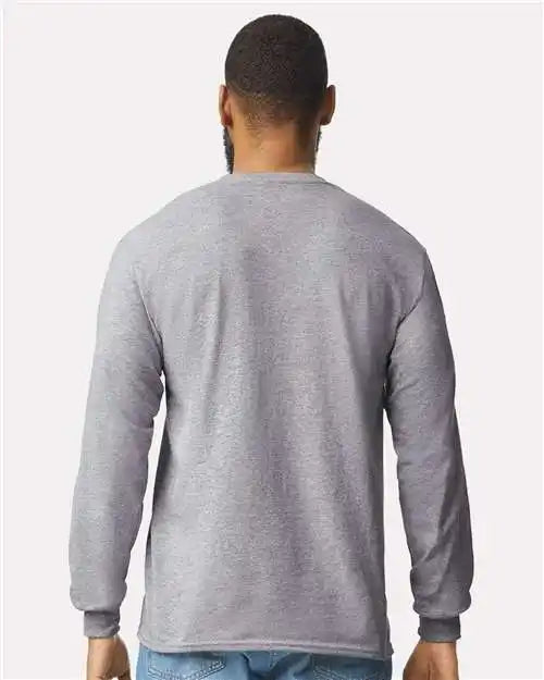 Gildan 2410 Ultra Cotton® Long Sleeve Pocket T-shirt - Sport Grey