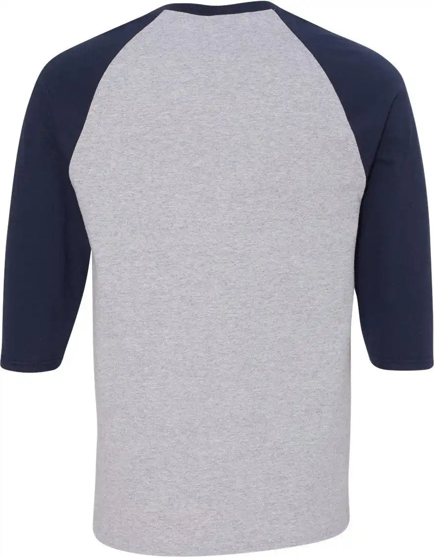 Gildan 5700 Heavy Cotton™ Raglan Three-quarter Sleeve T-shirt - Sport Grey Navy