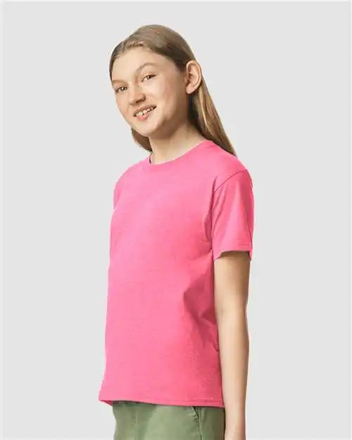 Gildan 64000bcvc Softstyle® Youth Cvc T-shirt - Pink Lemonade Mist