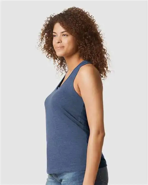 Gildan 64220lcvc Softstyle® Women’s Cvc Racerback Tank Top - Navy Mist