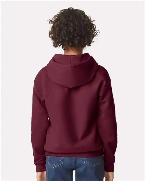 Gildan Sf500b Softstyle® Youth Midweight Hooded Sweatshirt - Maroon