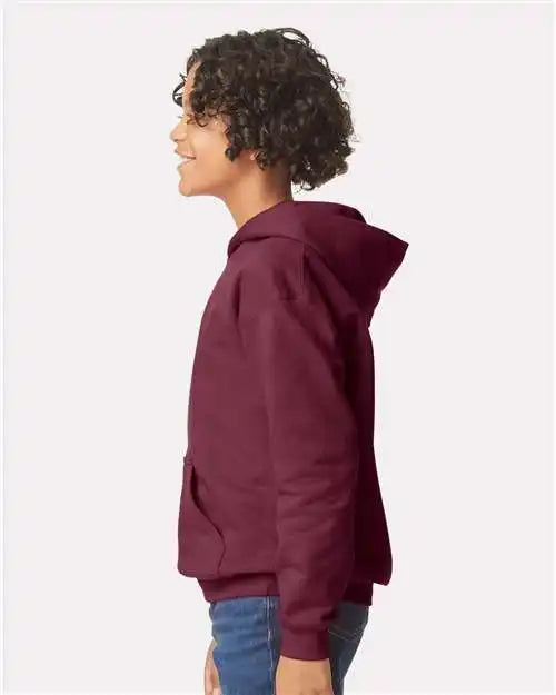 Gildan Sf500b Softstyle® Youth Midweight Hooded Sweatshirt - Maroon