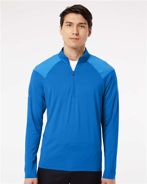 Glory Blue Shoulder Stripe Quarter-Zip Pullover - A520