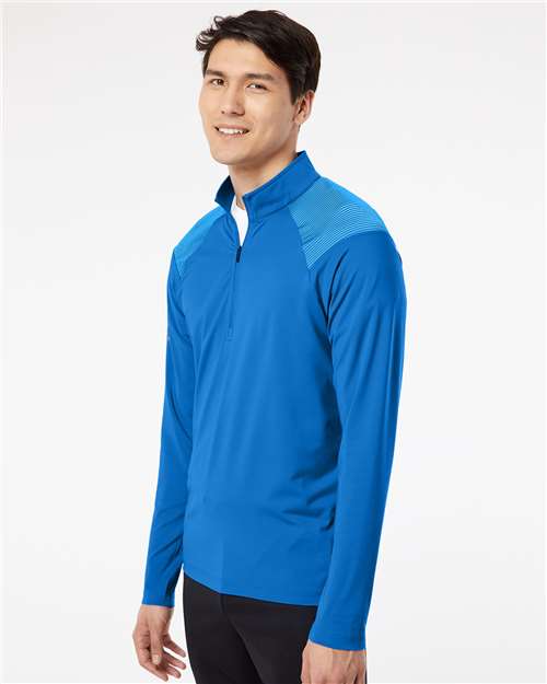 Glory Blue Shoulder Stripe Quarter-Zip Pullover - A520