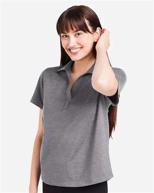 Glyder Pdp7058 Women’s Marbled Fairway Polo - Ash Grey