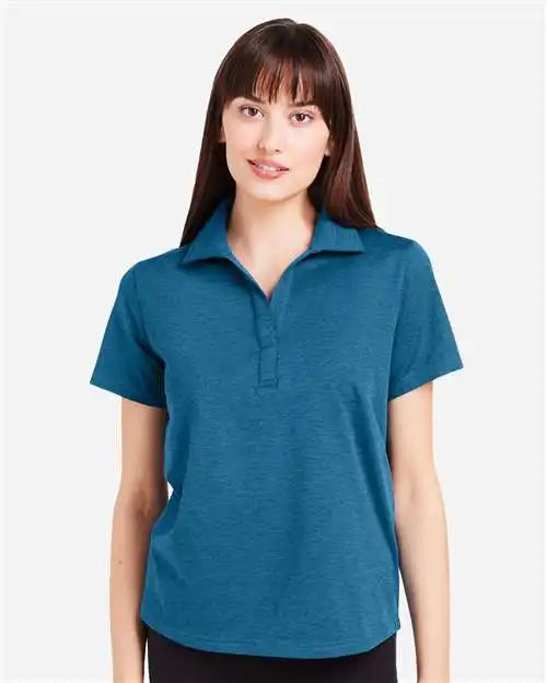 Glyder Pdp7058 Women’s Marbled Fairway Polo - Moroccan Blue