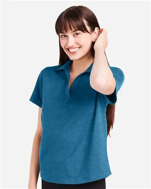 Glyder Pdp7058 Women’s Marbled Fairway Polo - Moroccan Blue