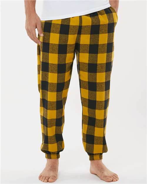 Gold/ Black Flannel Joggers - 8810