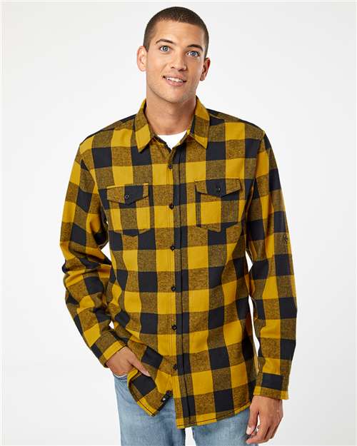 Gold/ Black Yarn-Dyed Flannel Shirt - 8210