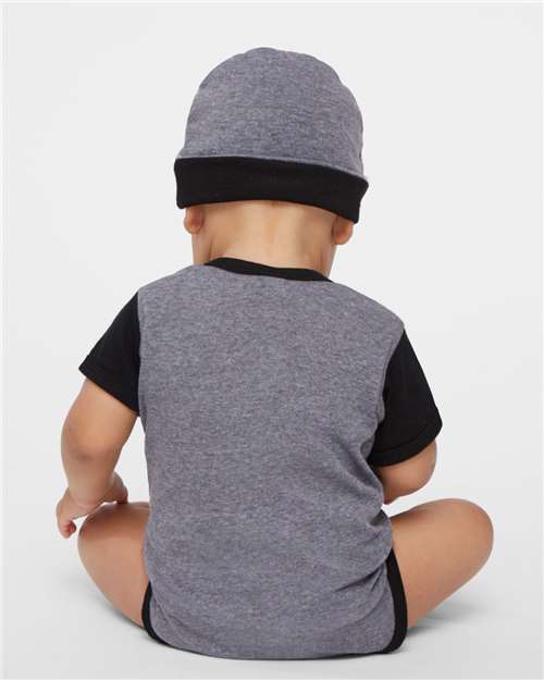 Granite Heather/ Black Infant Baby Rib Bodysuit - 4400