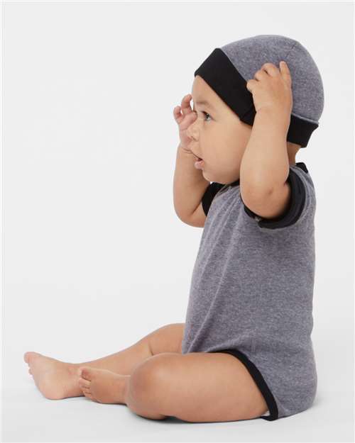 Granite Heather/ Black Infant Baby Rib Bodysuit - 4400