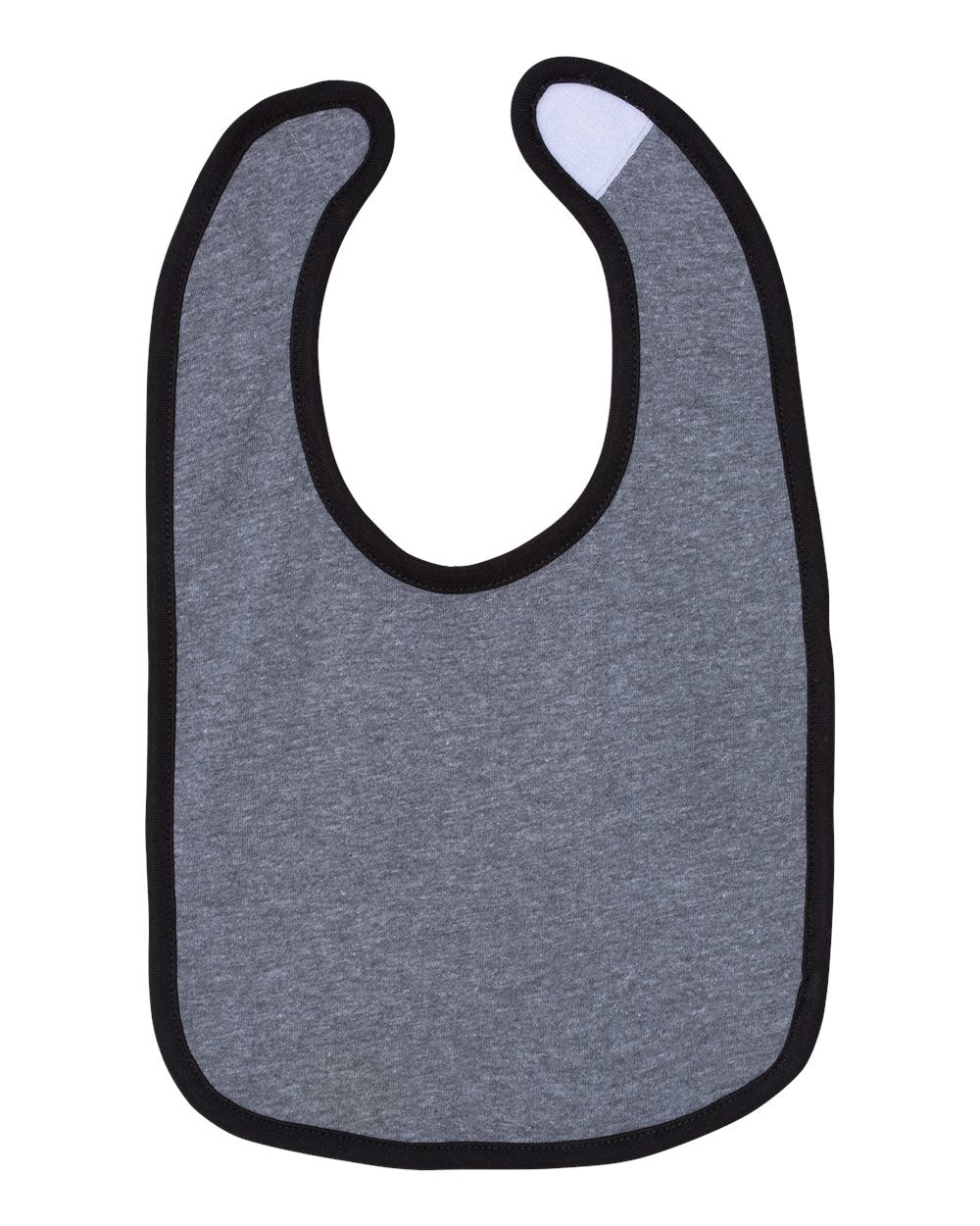 Granite Heather/ Black Infant Contrast Trim Premium Jersey Bib - 1004