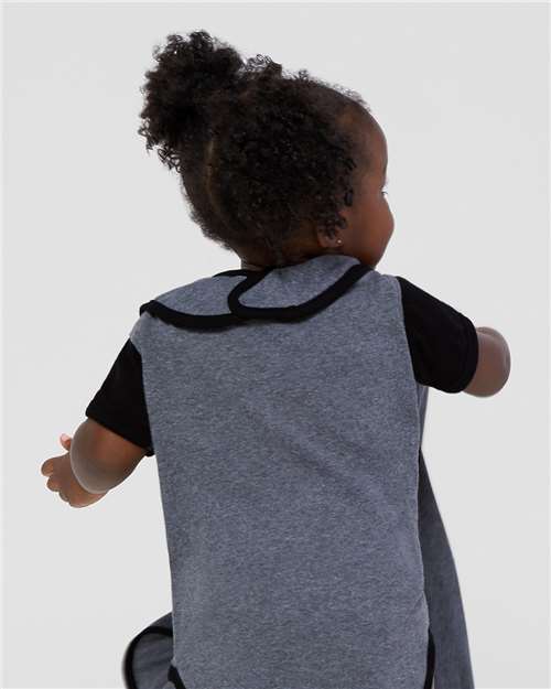 Granite Heather/ Black Infant Contrast Trim Premium Jersey Bib - 1004