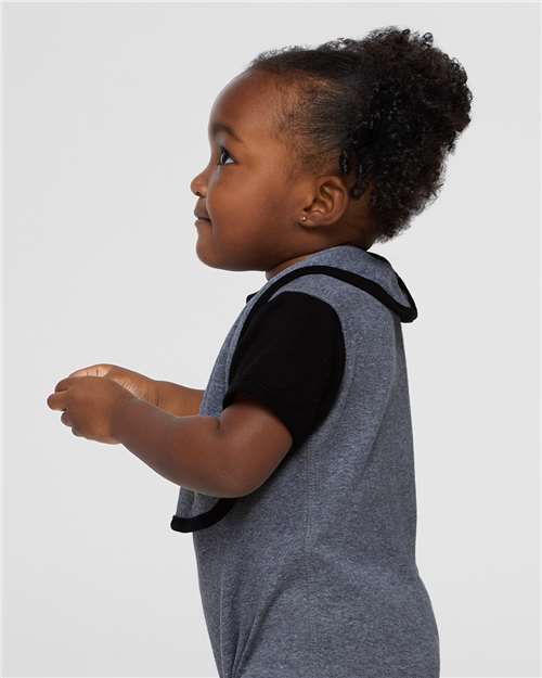 Granite Heather/ Black Infant Contrast Trim Premium Jersey Bib - 1004