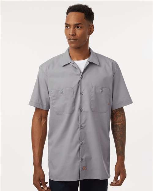 Graphite Grey Industrial Short Sleeve Work Shirt - Tall Sizes - S535T