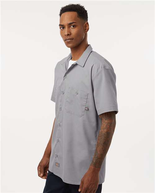 Graphite Grey Industrial Short Sleeve Work Shirt - Tall Sizes - S535T