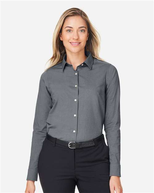 Graphite Melange Women's CrownLux Performance® Spencer Poplin Dress Shirt - DG505W