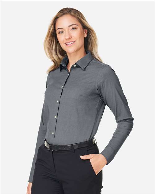 Graphite Melange Women's CrownLux Performance® Spencer Poplin Dress Shirt - DG505W