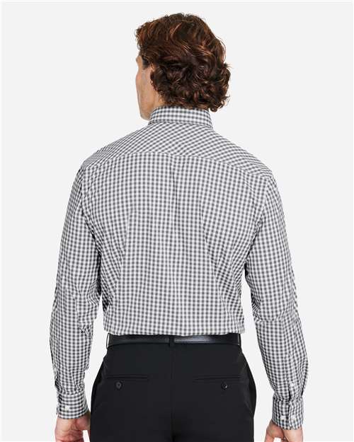 Graphite/ White Men's CrownLux Performance® Gingham Dress Shirt - DG536
