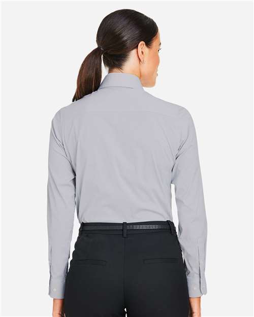 Graphite/ White Women's CrownLux Performance® Microstripe Dress Shirt - DG537W