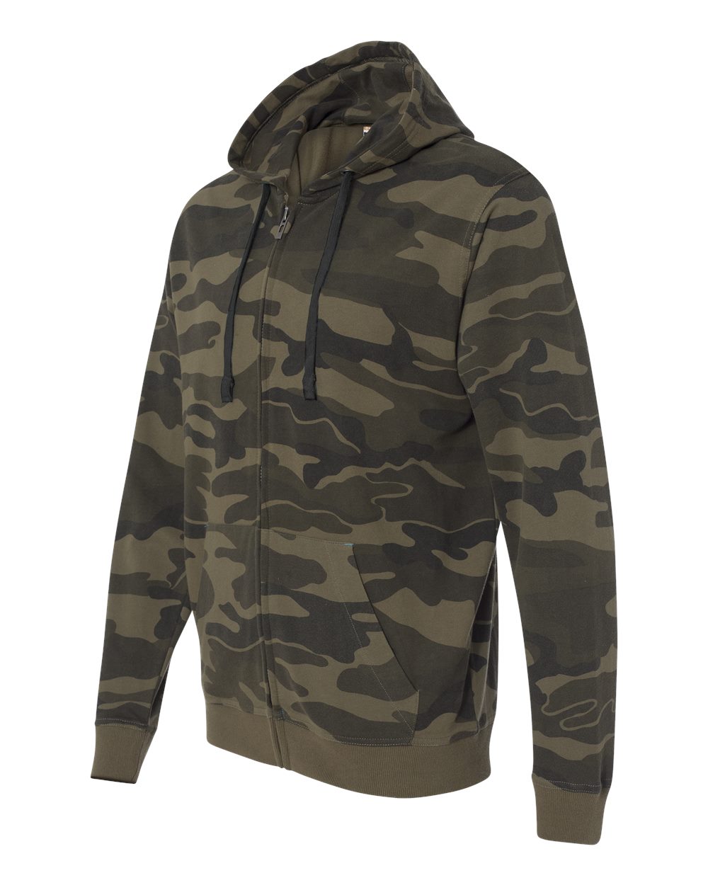 Green Camo Camo Full-Zip Hooded Sweatshirt - 8615