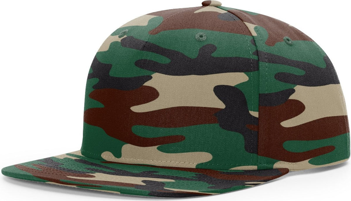 Green Camo Pinch Front Structured Snapback