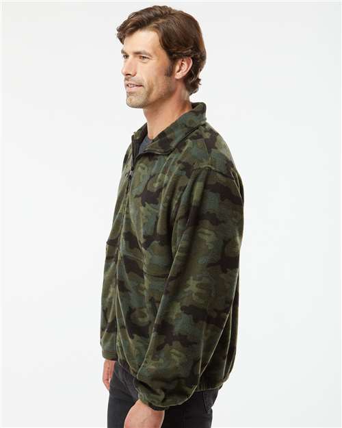 Green Camo Polar Fleece Full-Zip Jacket - 3062