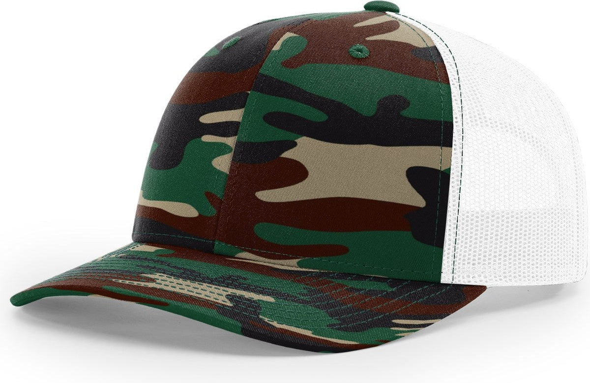 Green Camo/White Printed Trucker