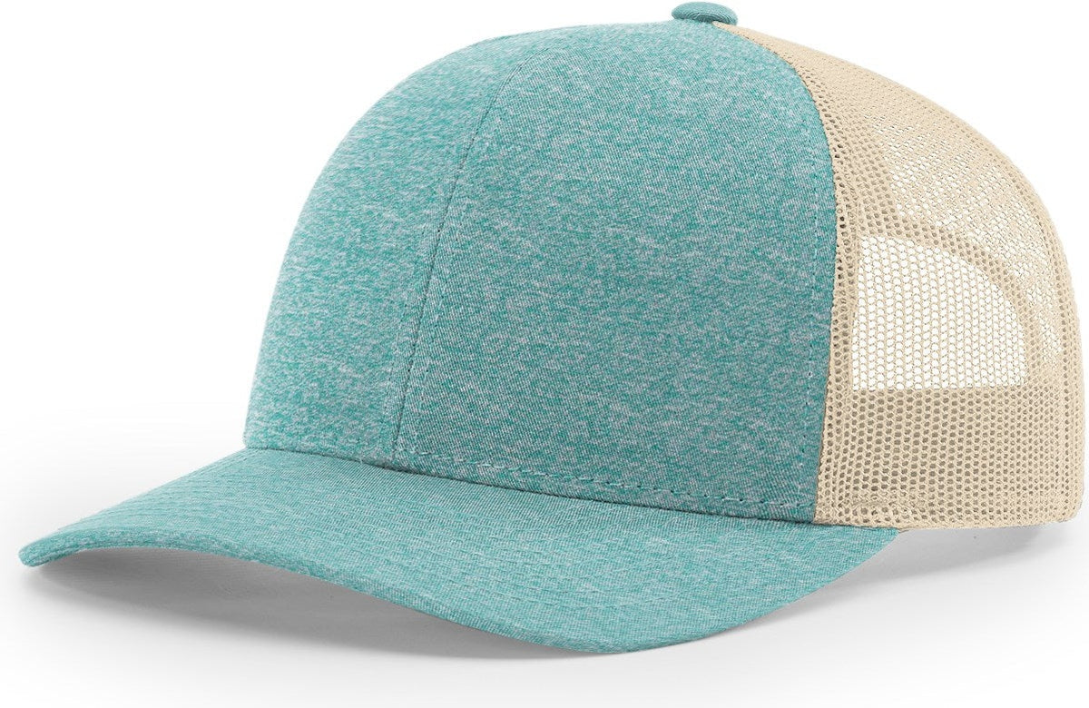 Green Teal Heather/Birch Low Pro Heather Trucker grouped