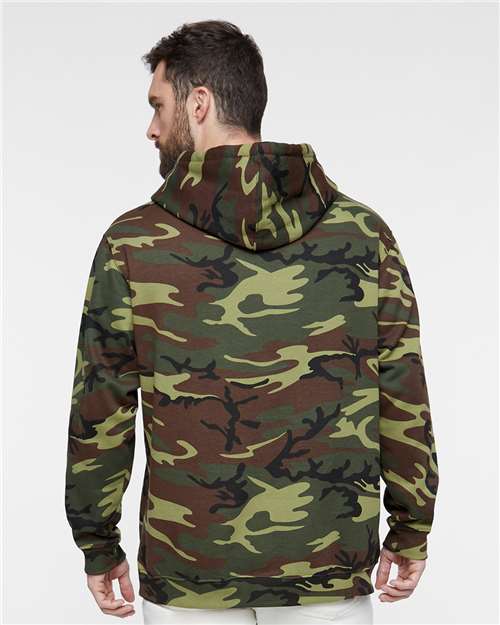 Green Woodland Camo Pullover Fleece Hoodie - 3969