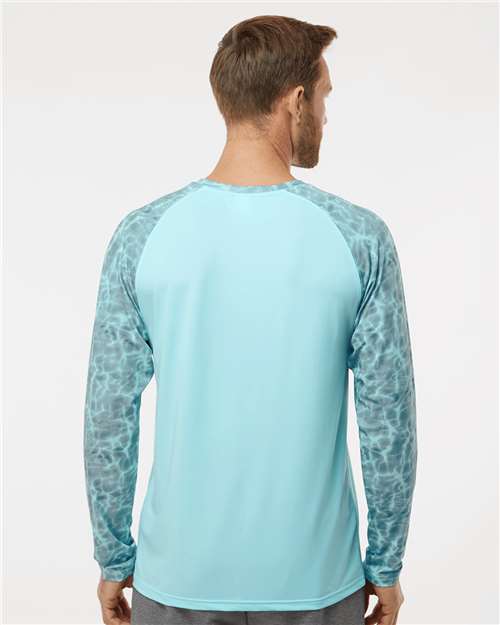 Grey Aqua Water Panama Colorblocked Long Sleeve T-Shirt - 231