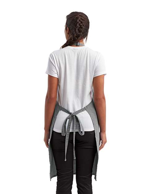 Grey Denim Recycled Bib Apron with Pocket - RP154