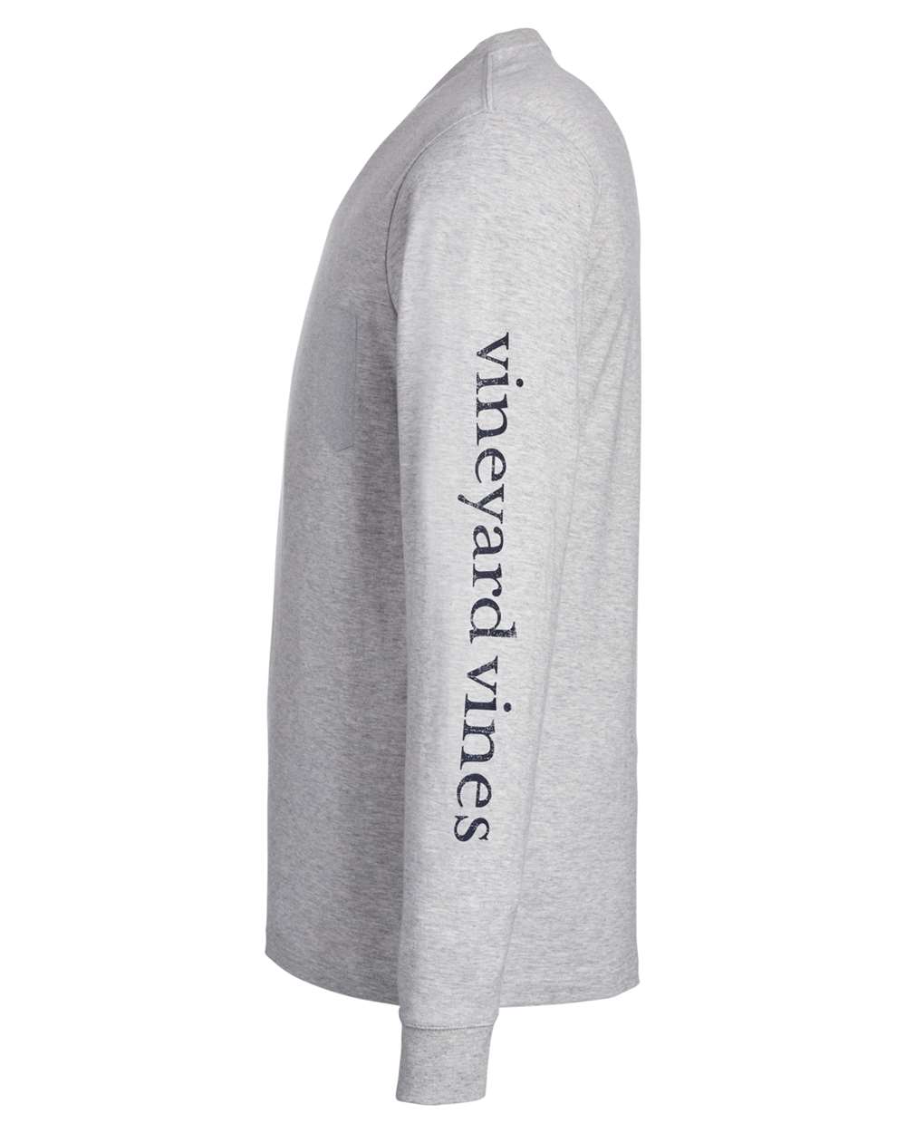 Grey Heather/ Blue Blazer Long Sleeve Pocket T-Shirt - V021214