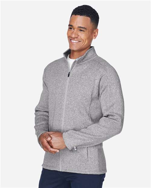 Grey Heather Men's Bristol Full-Zip Sweater Fleece Jacket - DG793