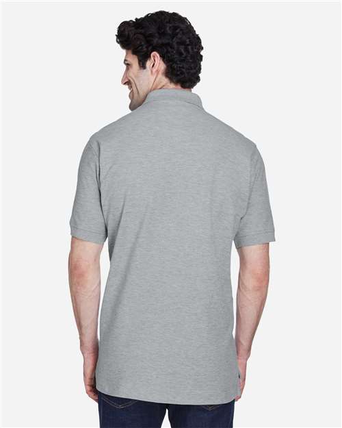 Grey Heather Men's Pima Piqué Polo - D100